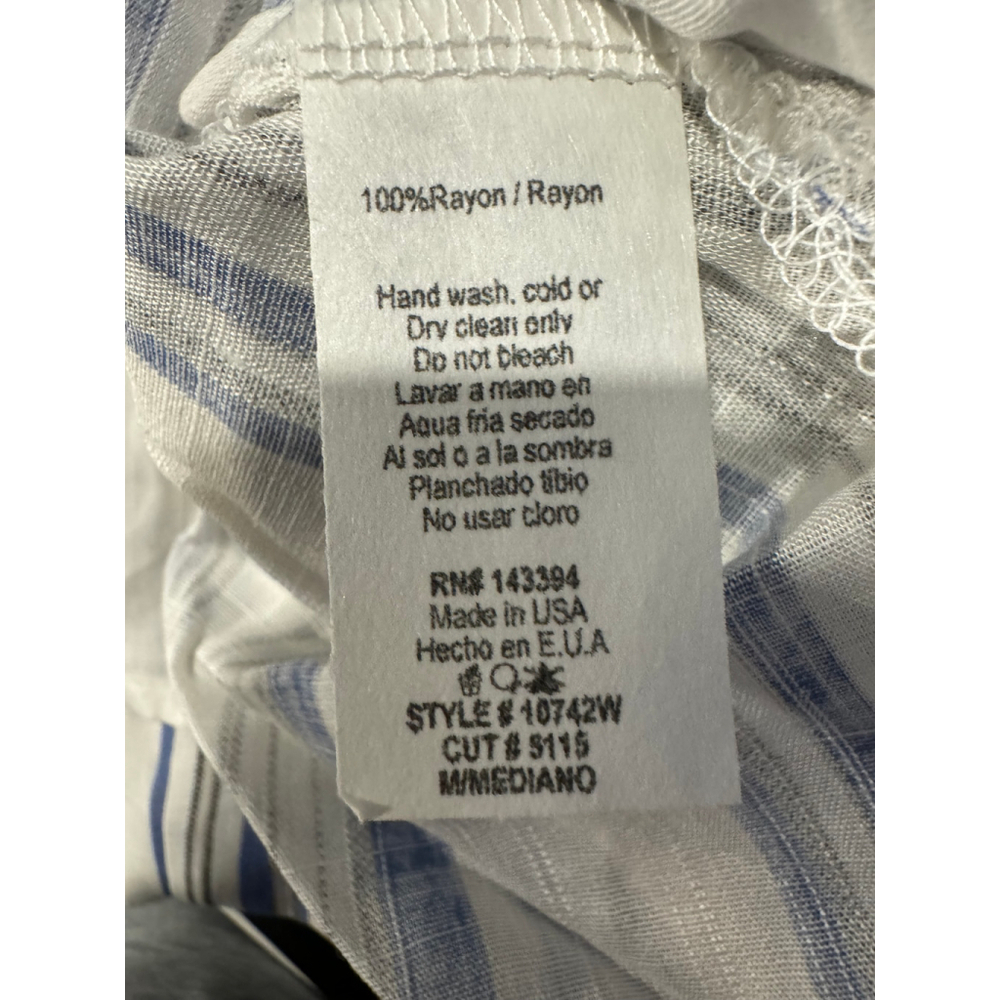 Cotton Bleu Striped Blouse with Front Knot, SZ M NWOT - Picture 11 of 11